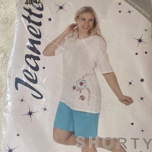 Jeanette 100% Baumwolle Cotton pajama short set